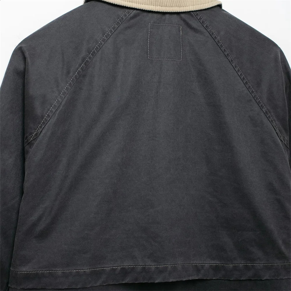 AutumnWinter Product Fashion Casual Womens Wear Simple Color Contrast Splicing Long Sleeve Zipper Jacket Coat 251106