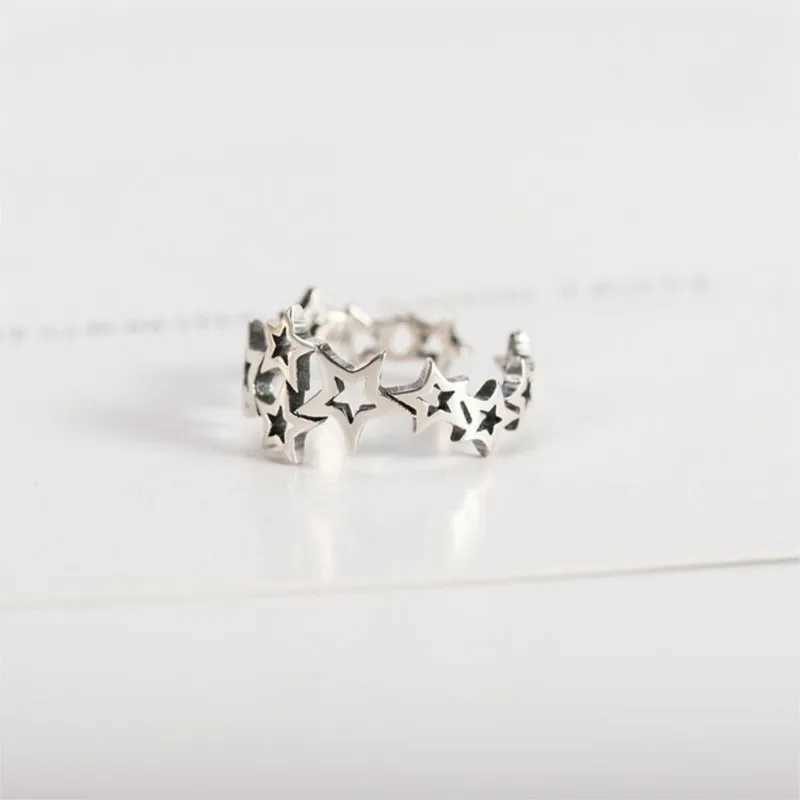 New Arrival Popular Retro Star 925 Sterling Silver Jewelry Creative Hollow Stars Personality Simple Opening Rings R018 J251020