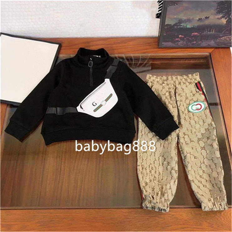 Designer Children Clothing Toddler Brand Sets Autumn Sports Suit Fashion Boys Girls 100% Cotton Sweatshirts Pants Outfit Suit Kids Tracksuit Fo size 90-160CM V070