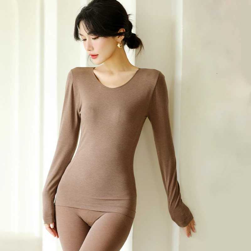 Winter Womens Thermal Underwear set 2 piece woman ONeck Seamless Thin slim fit Long Johns thermal pants Women thermal clothingT251020