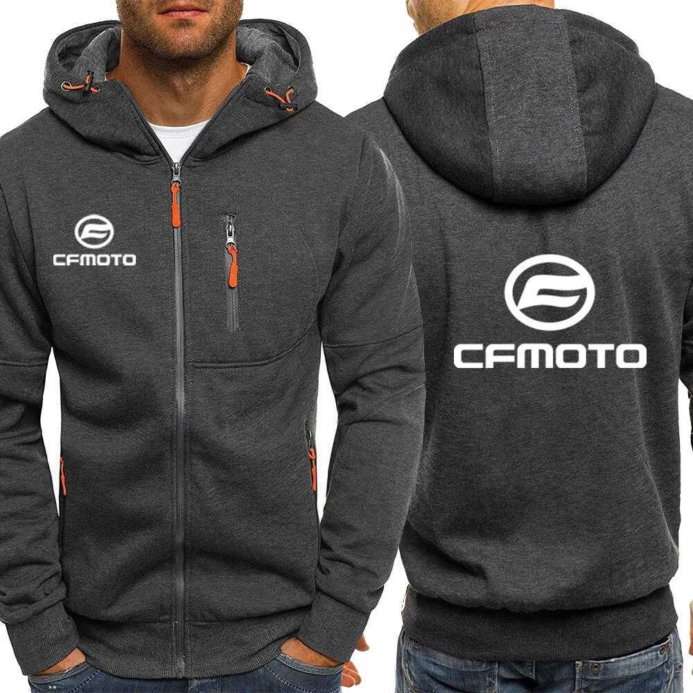 2025 CFMOTO Mens Hooded Sweatshirt Printed Zipper Hoodie Mens Casual Coat Spring and Autumn Flce Outdoor Warm Coat C251020