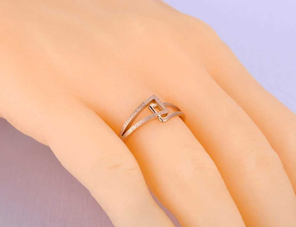 JeeMango Design Titanium Stainless Steel Geometric Party Rings Rose Gold Color Bohemia Beach Ring Jewelry For Women JR20084 J251020