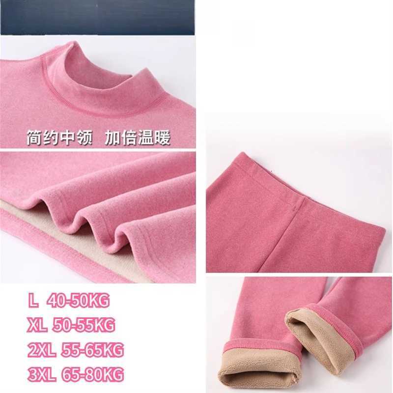 Women Sets Warm Thermal Thicken Lamb Wool High Collar Pullover Long Pants Women Clothing Selfheating Autumn Winter UnderwearT251020