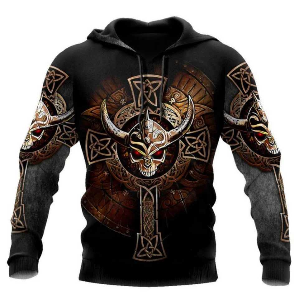 Nordic Pirates Hoodie For Men Street Hip Hop Vintage Clothes Autumn and Winter Casual Sweatshirts Fashion Oversized Hooded Shirt W251020