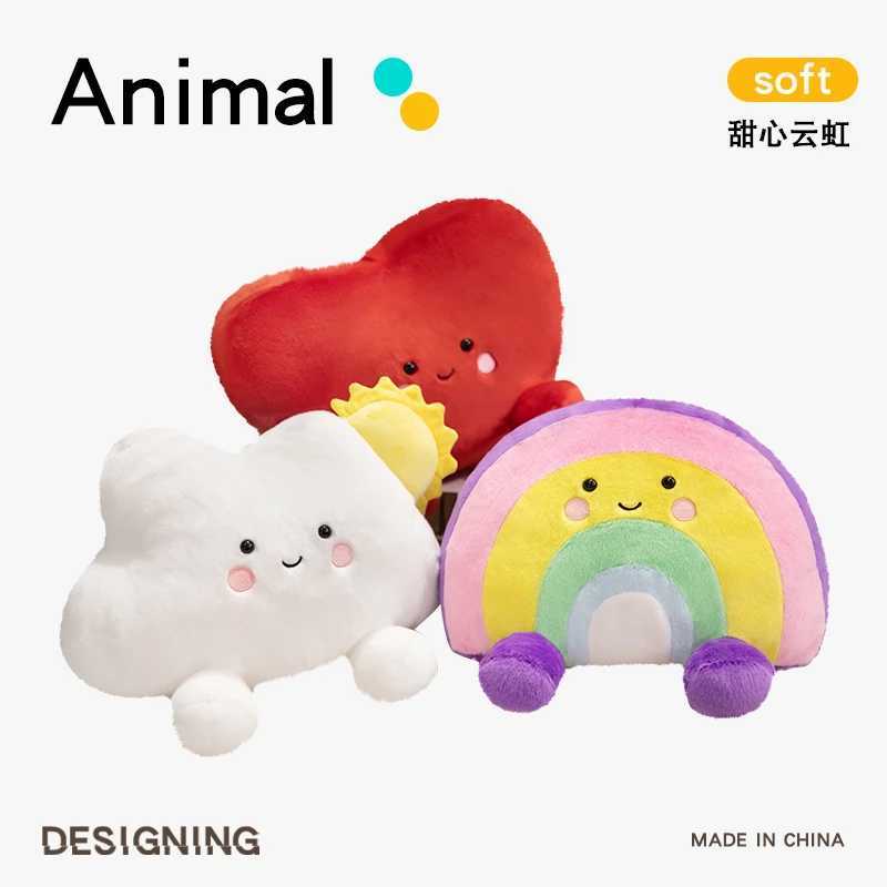 Cartoon Cute Rainbow Love Heart Cloud Plush Toy Kawaii Stuffed Fluffy Anime Plushies Throw Pillow Doll Soft Kids Gift for Girls J251020