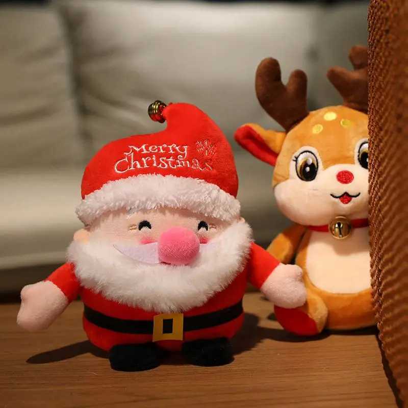 22CM Lovely Santa Claus Elk Plush Toys Stuffed Animal Doll Christmas Gifts For Home Decoration High Quality J251020