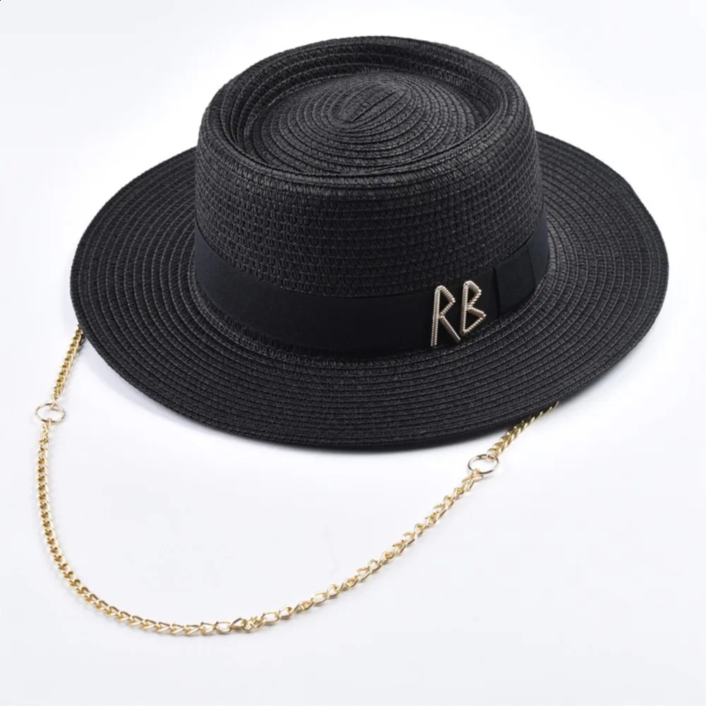 RUSLAN BAGINSKIY Summer Straw Hats for Women Ribbon Decoration Elegant Ladies Party Dress Hats Travel Beach Sun Hat Chapeau 251016