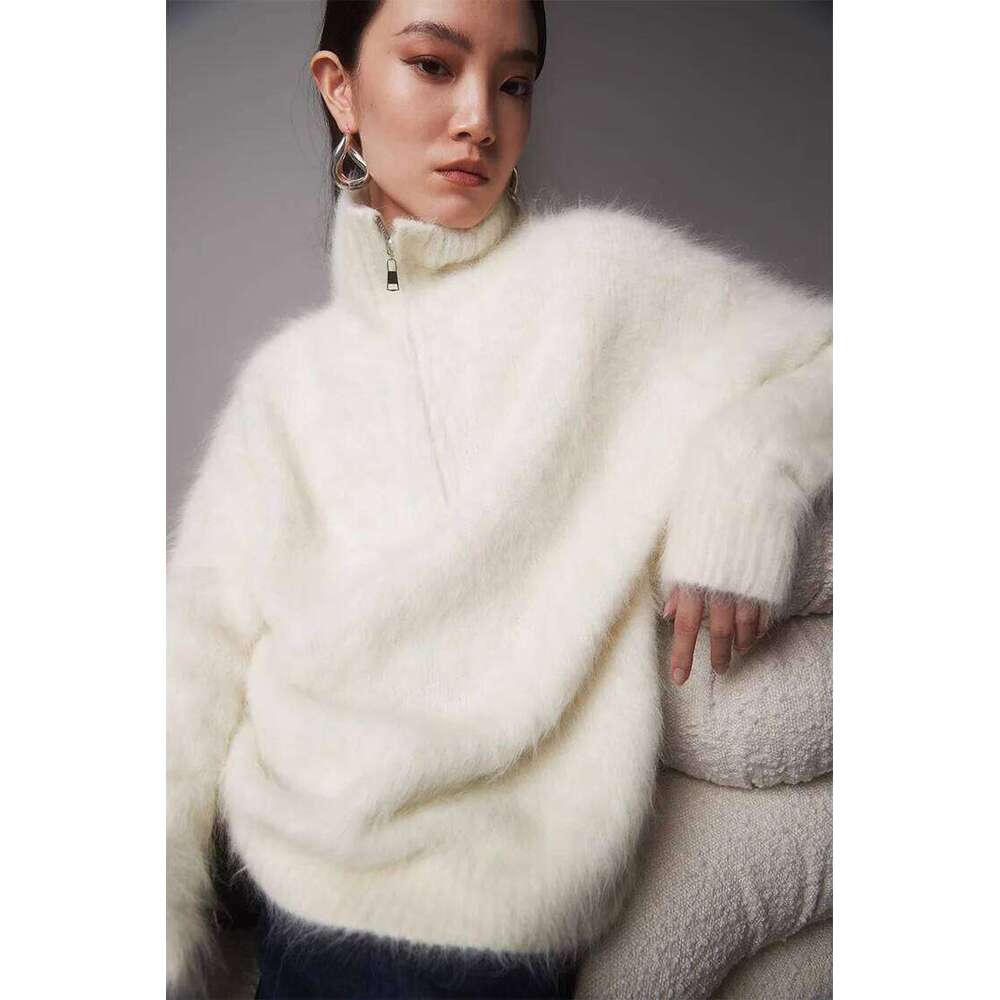 Winter New Stand-Up Collar Pullover Fluffy Mink Cashmere Sweater Long Sleeves Women High Quality Jz001 251020 251020