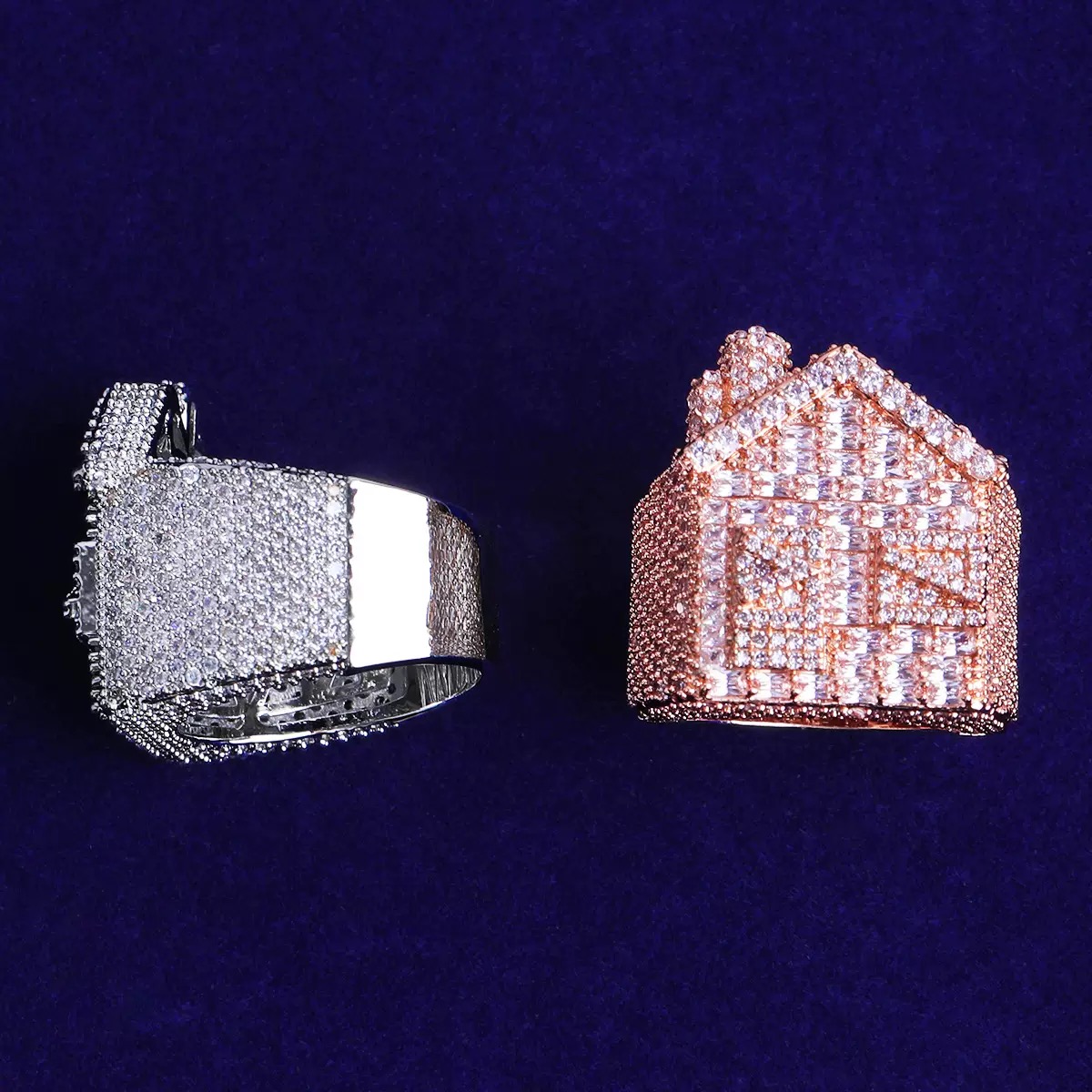 Hip-hop Micro-inlaid Zircon DIY English Name Ring a Unique and Creative Custom-made Jewelry for Men and Women