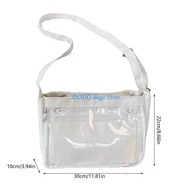 School Girl Student Uniform Crossbody Bag Japanese Clear Window Canvas Shoulder Handbag Anime Pin Display ItabagT251020