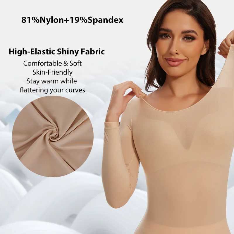 Winter Women Long Sleeve Thermal Underwear Round Neck Lightweight Top Seamless Solid Warm Clothes Comfortable Fall PajamasT251020