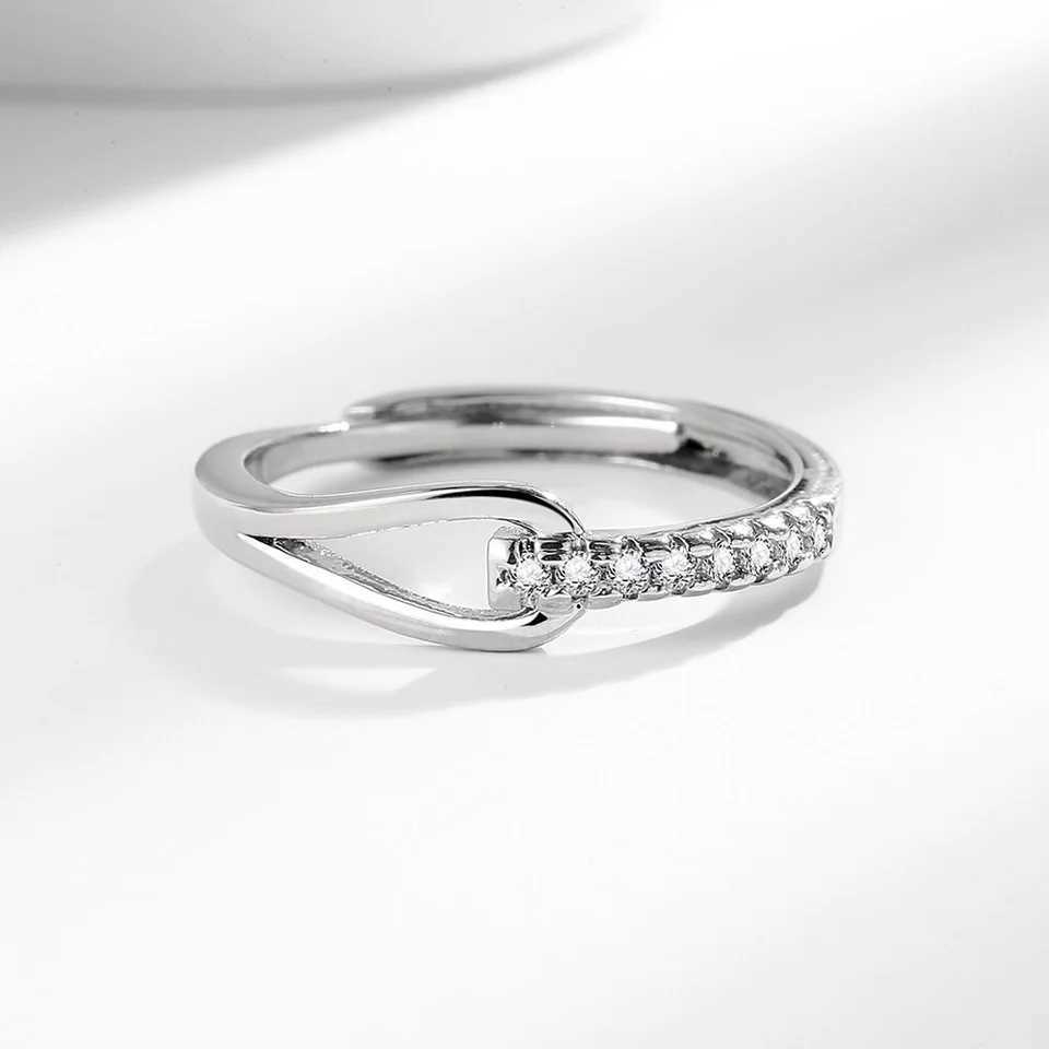 925 Sterling Silver HighEnd Full Diamond Hollow Design HorseshoeShaped Zircon Ring Personalized HighQuality Womens Ring J251020