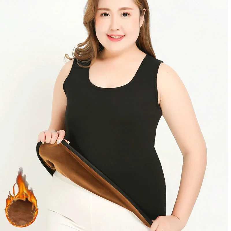 Thickened Bottomed Velvet Women Vest Sexy Winter Clothing Thermal Underwear Warm Tops Sleeveless Slim Undershirt Plus Size 3XLT251020