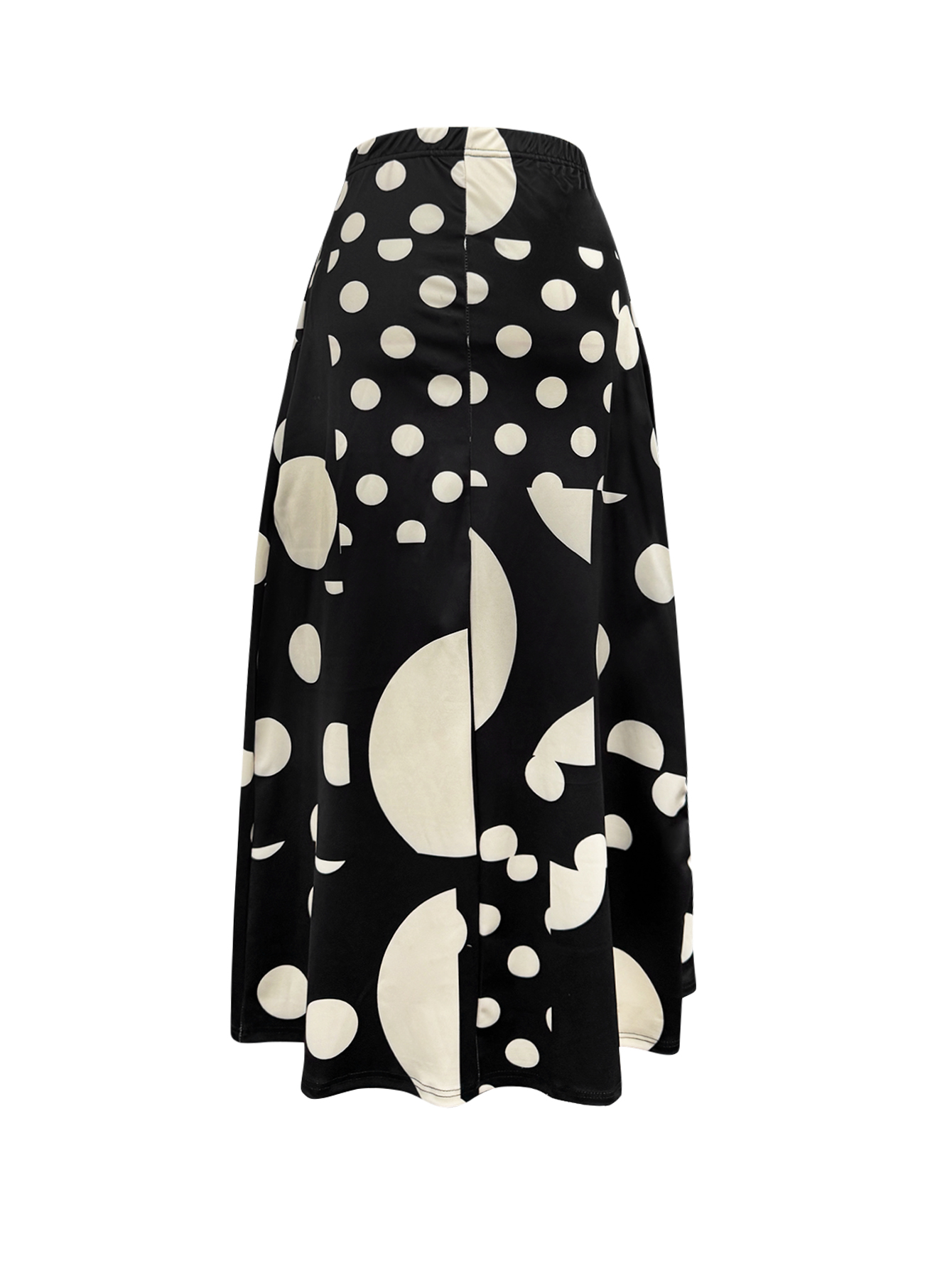Women's Autumn & Winter New Fashion Commute High - Waist Midi Skirt, Geometric Printed Milk Silk Skirt-CF56229