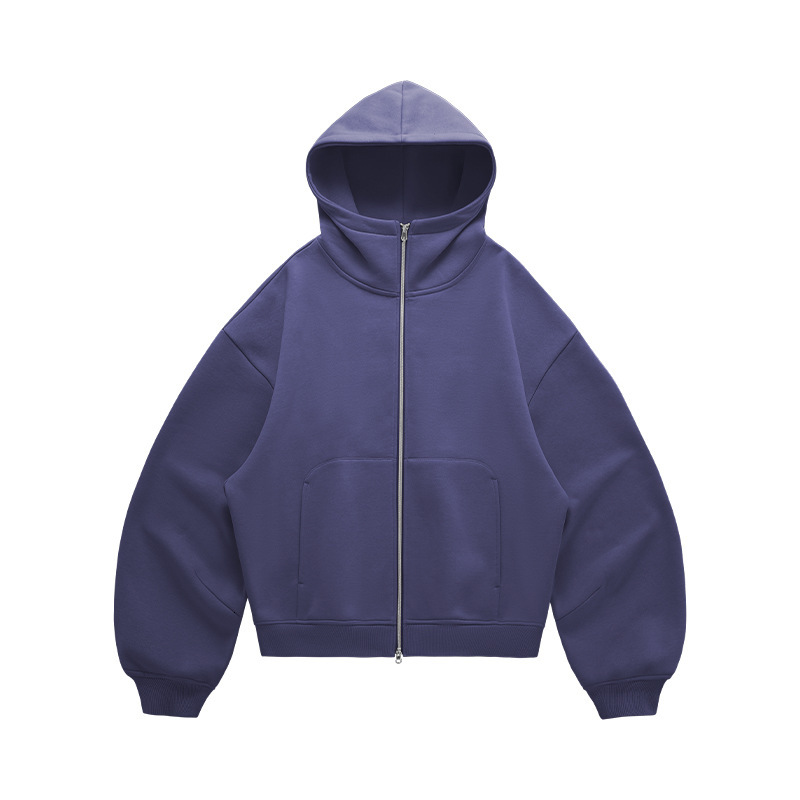 Jie Zhan Men's Clothing | Curved Designer Hoodie Jacket Tracksuit Men Polo Veste Coat Sleeve Boxy Hoodie 25 Autumn Winter New Eggshell Fleece Zip
