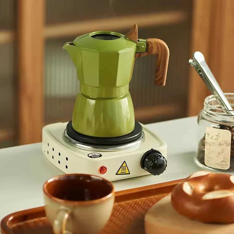 Upgraded Doublevalve Moka Pot Doublevalve Extraction Hollow Visual resso Pot Professional He Cafe Outdoor CoffeeEquipment Y251020