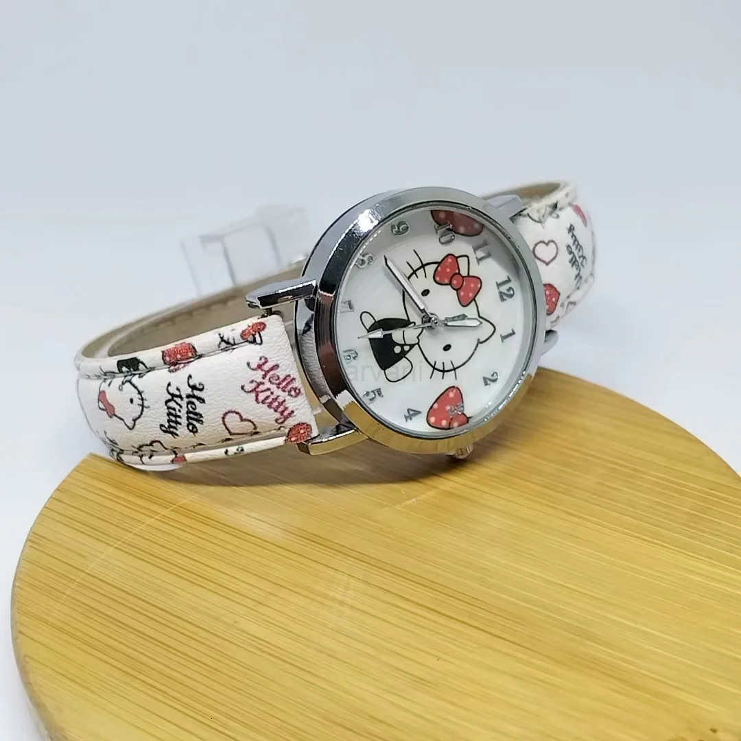 Sanrio Womens Watches hello kitty Cartoon Watch Aolly Steel Quartz Wristwatches leather strap For Girls birthday gift L251020