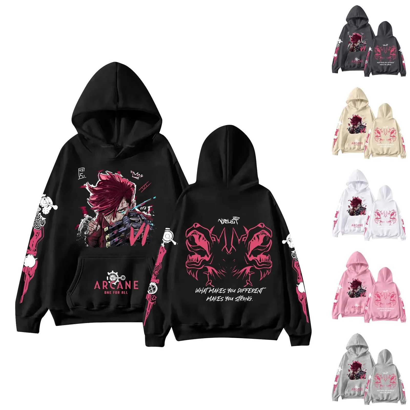Versatile Arcane Jinx Graphic Hoodies All Anime Characters Sweatshirt Printed Harajuku Men Women Tracksuit Pullover W251020