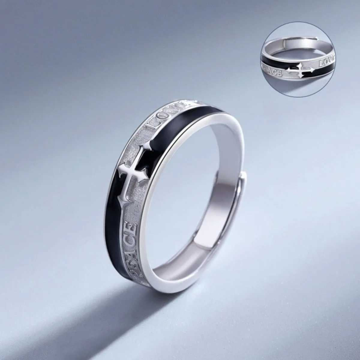 Adjustable Cross Ring Stainless Steel Punk Jewelry for Women Men Comfort Fit Daily Wear Gift Idea J251020