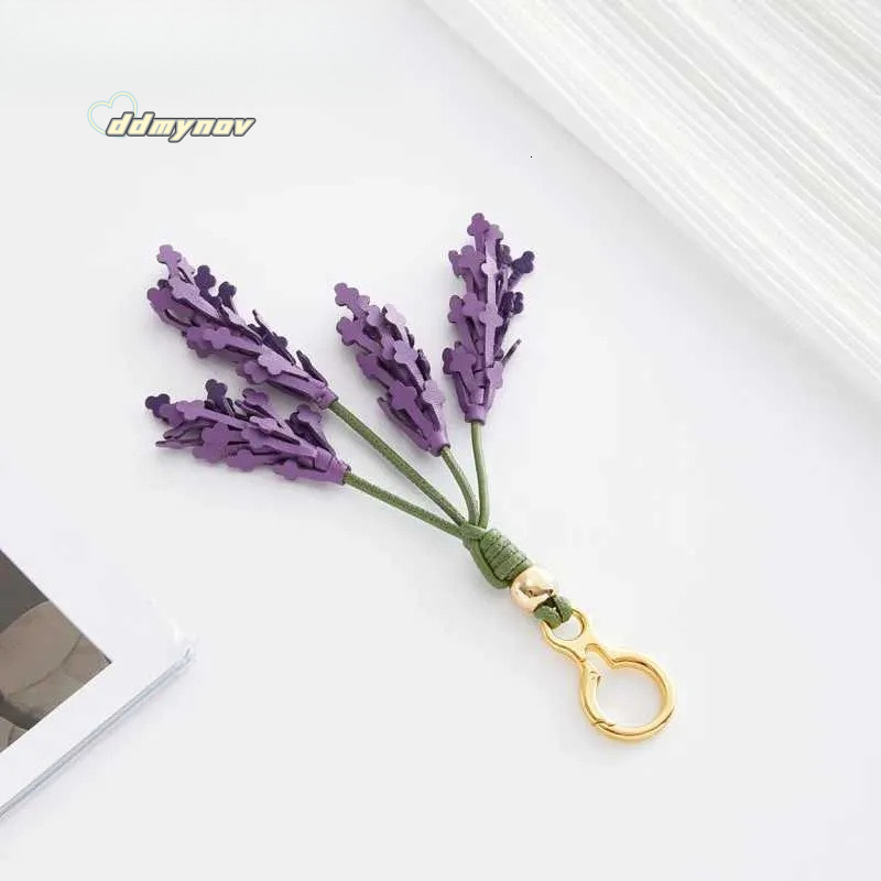Lavender Leather Charm Purple Flower Keychain Pendant Decoration High Girl Gift Bag Accessories Z250611 ddmynov ddmynov