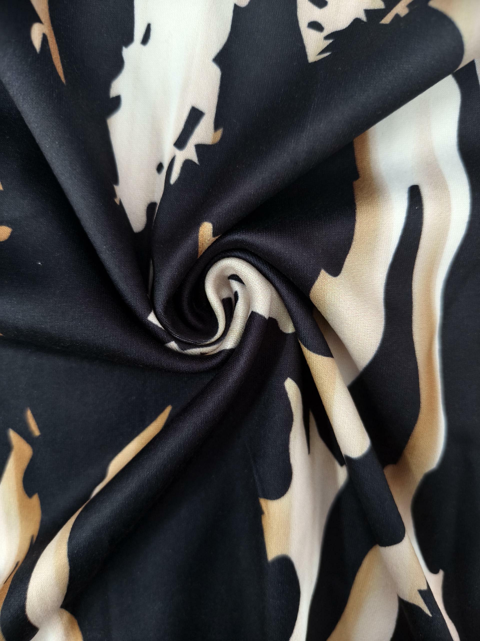 Women's Autumn New All - Over Printed V - Neck Long Sleeve T - Shirt, Fashion Elegant Milk Silk Plus Size Top-YL25423