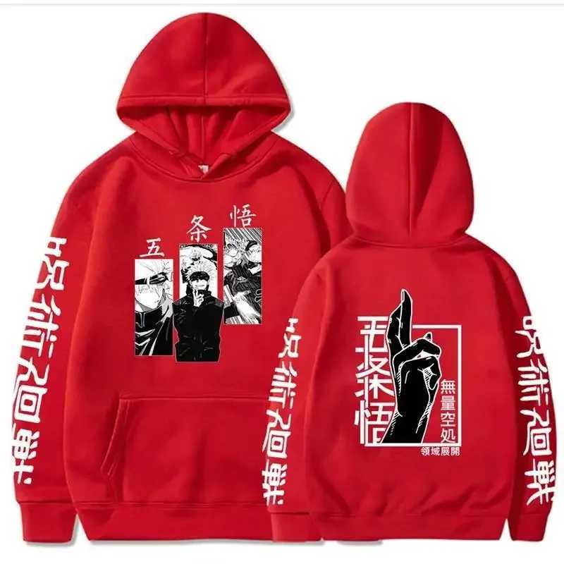 Jujutsu Kaisen Anime Hoodie Gojo Satoru Print Hooded Pullover Harajuk Mens Streetwear Fashion Casual Fleece Winter Sweatshirt W251020