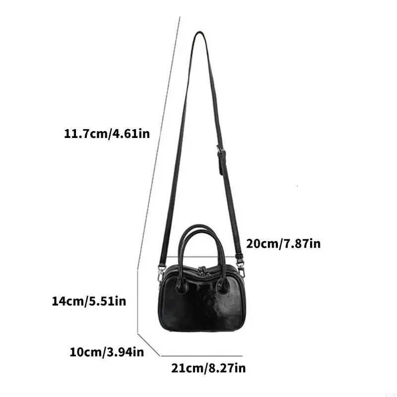 LX9F Handheld Bowling Bag PU Leather Crossbody Purse for Women Square Shoulder Bag with Adjustable Strap for Work and TravelT251020