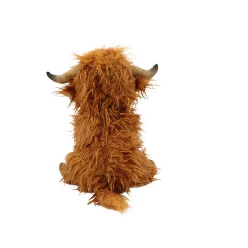 30cm Simulation Kyloe Highland Cow Animal Plush Doll Soft Stuffed Highland Cow Cattlle Plushie Gift for Kids Boys Girls J251020