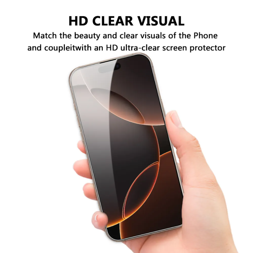 2.5D Clear Screen Protector 0.33mm Thickness Tempered Glass Full Glue for iPhone 17 PRO MAX Samsung A16 A56