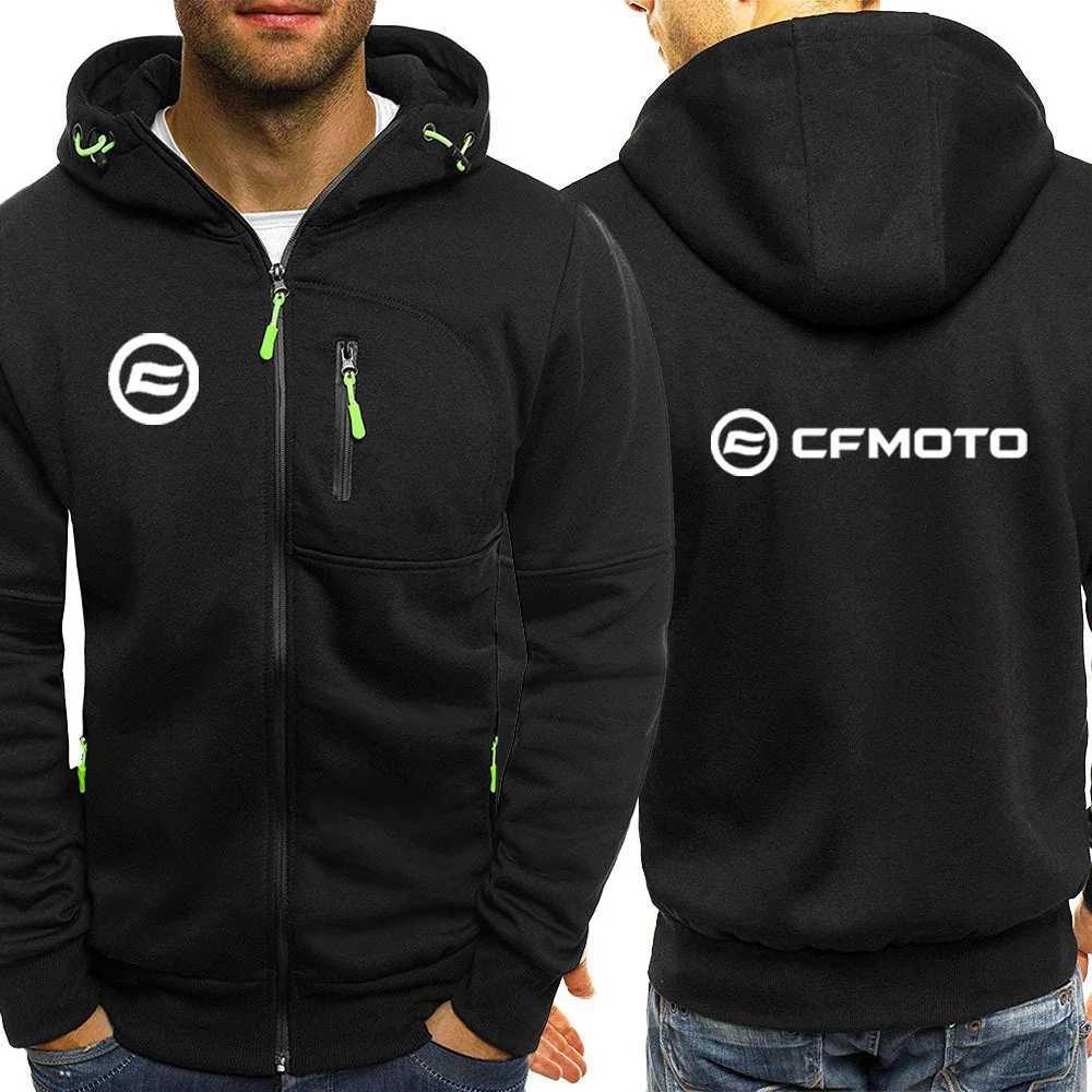 2025 CFMOTO Mens Hooded Sweatshirt Printed Zipper Hoodie Mens Casual Coat Spring and Autumn Flce Outdoor Warm Coat C251020