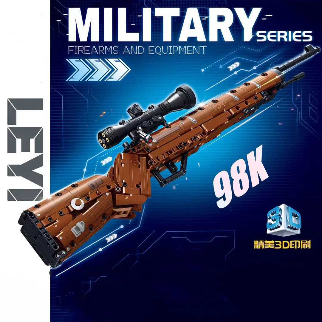 Kar98K Building Block Model Can Shoot Heavy Sniper Rifle Assemble Bricks WW2 Weapons Series Childrens Educational ToysXJ251020