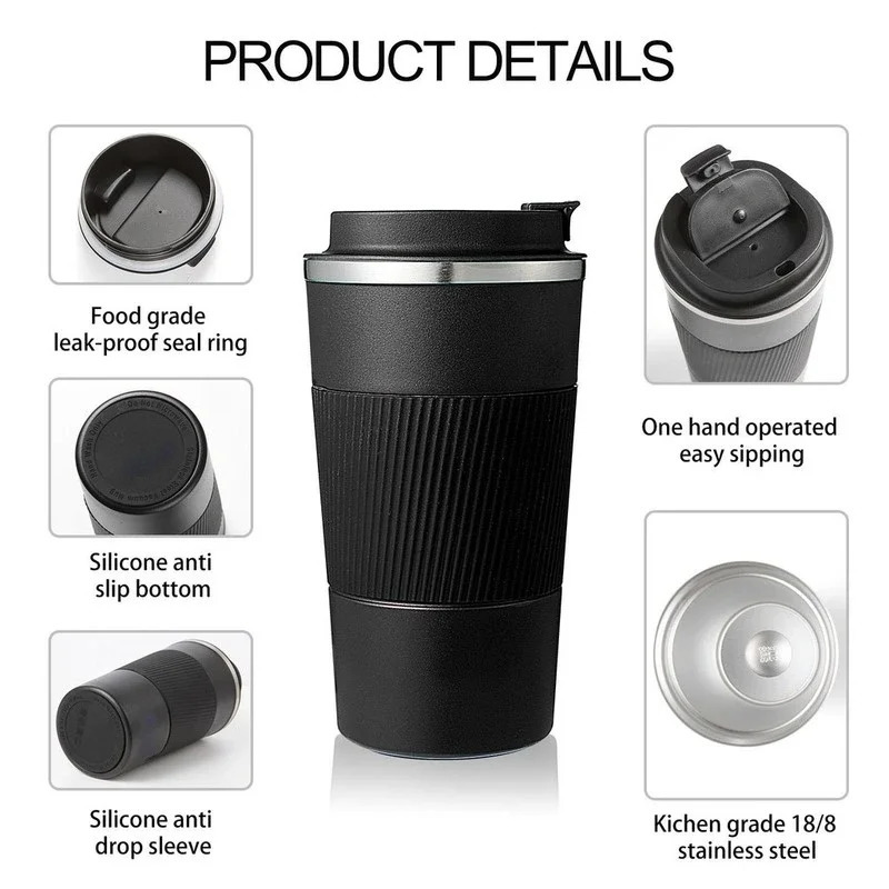380ml 510ml Stainless Steel Coffee Cup Thermal Mug Garrafa Termica Cafe Copo Termico Caneca Nonslip Travel Car Insulated Bottle 251020 W260226