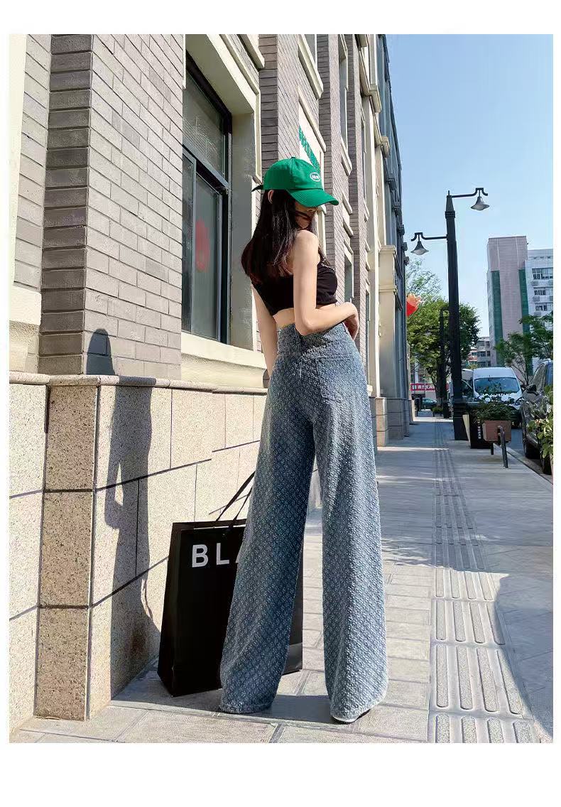 Women's Wide-Leg Jeans - 2025 New Style Spring and Autumn, High-Waisted, Loose-Fit, Slimming Straight-Leg Pants Suitable for Pear-Shaped Figures 