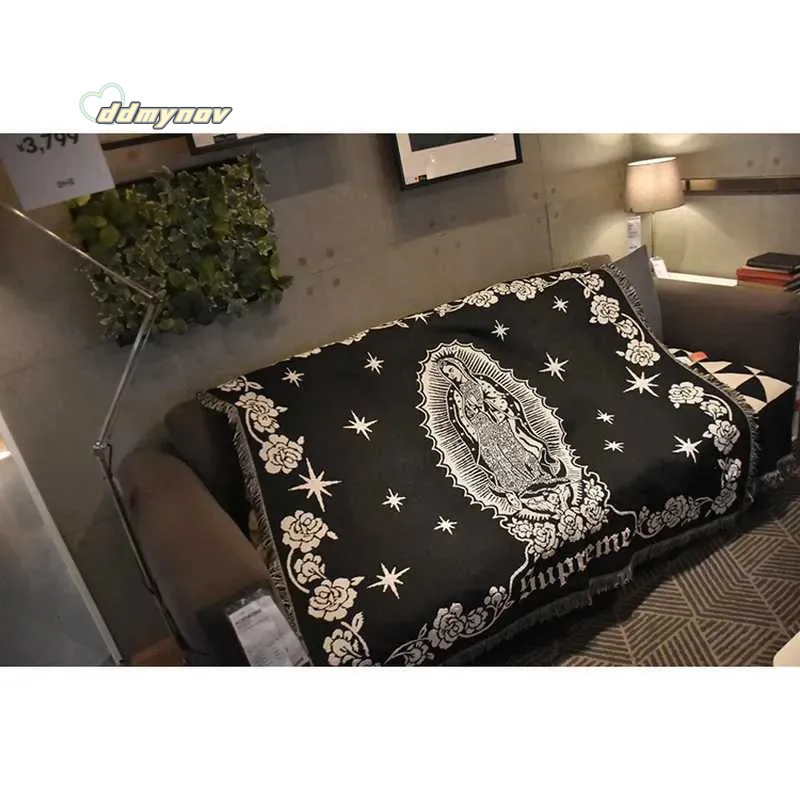Tapestry Street Art Blanket - Virgin Mary Design, Lightweight Throw for Camping, Sofa Decor, and Xmas Blankets ddmynov ddmynov
