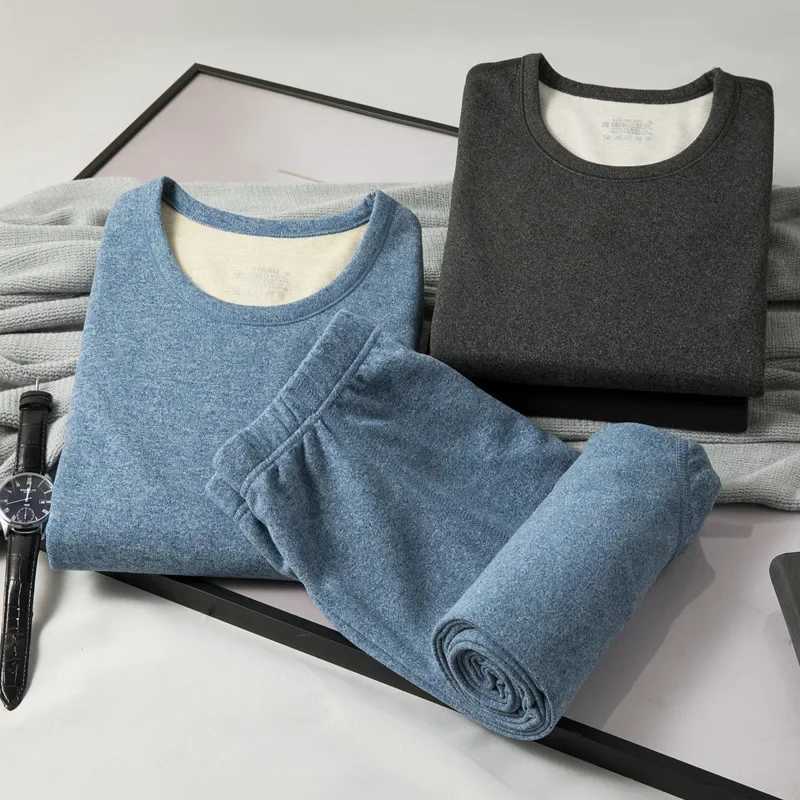 Velvet Thick Warm Long John Women Winter Clothes Wool Thermal Underwear For Men Plus Size Thermal Set Female Second Skin SuitT251020