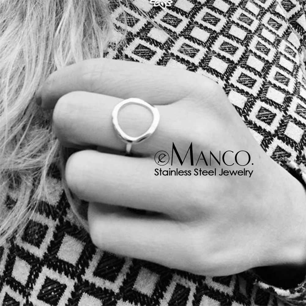 eManco TrenDY Round Ring StainlESS Steel For Women Stackable Round Midi Rings Fine Gift J251020