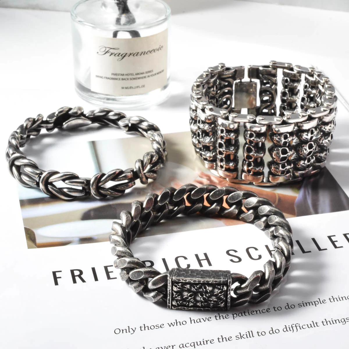 Trendy Stainless Steel Skull Bangles for Men Women Gothic Punk Bracelet Jewelry Fashion Accessories Jewelry Gift 251020