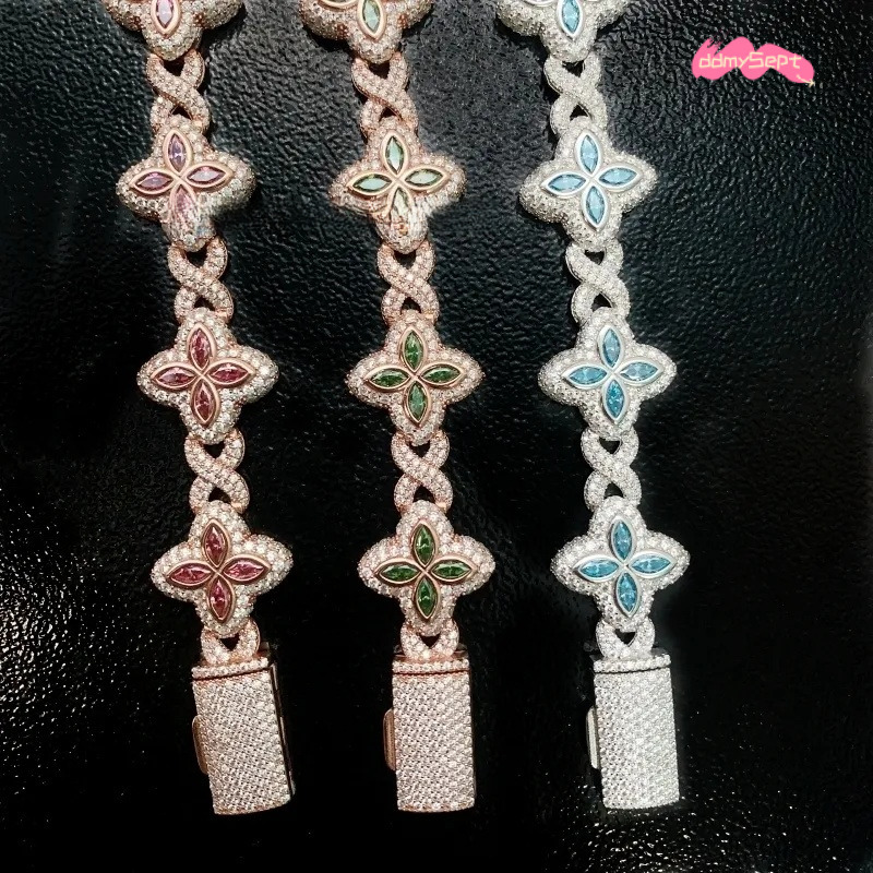 Best Selling Hip Hop Rapper Clover Bracelets Sterling Sier Infinity Cuban Link Bracelet Fine Jewelry ddmysept