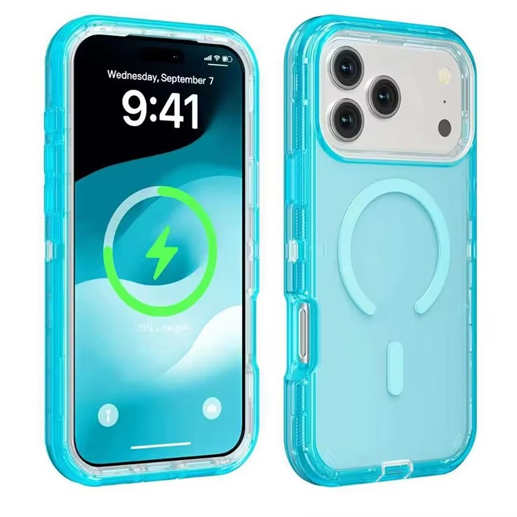 Magnetic Clear Phone Case Rugged Anti-drop 3 in 1 Heavy Duty Defender Case for iPhone 17 PRO 16 PLUS 15 14 Magsafe Protective Cover - view 8