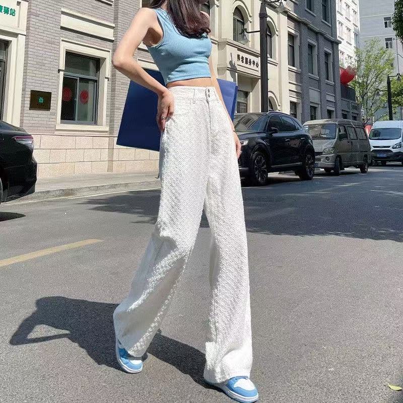 Women's Wide-Leg Jeans - 2025 New Style Spring and Autumn, High-Waisted, Loose-Fit, Slimming Straight-Leg Pants Suitable for Pear-Shaped Figures 