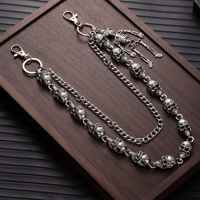 Hip Hop Style Personality Unisex Cool Waist Chain Dark Skull Jeans Chain Sweet Cool Spicy Girl Clothing Accessories
