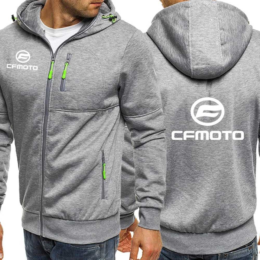 2025 CFMOTO Mens Hooded Sweatshirt Printed Zipper Hoodie Mens Casual Coat Spring and Autumn Flce Outdoor Warm Coat C251020