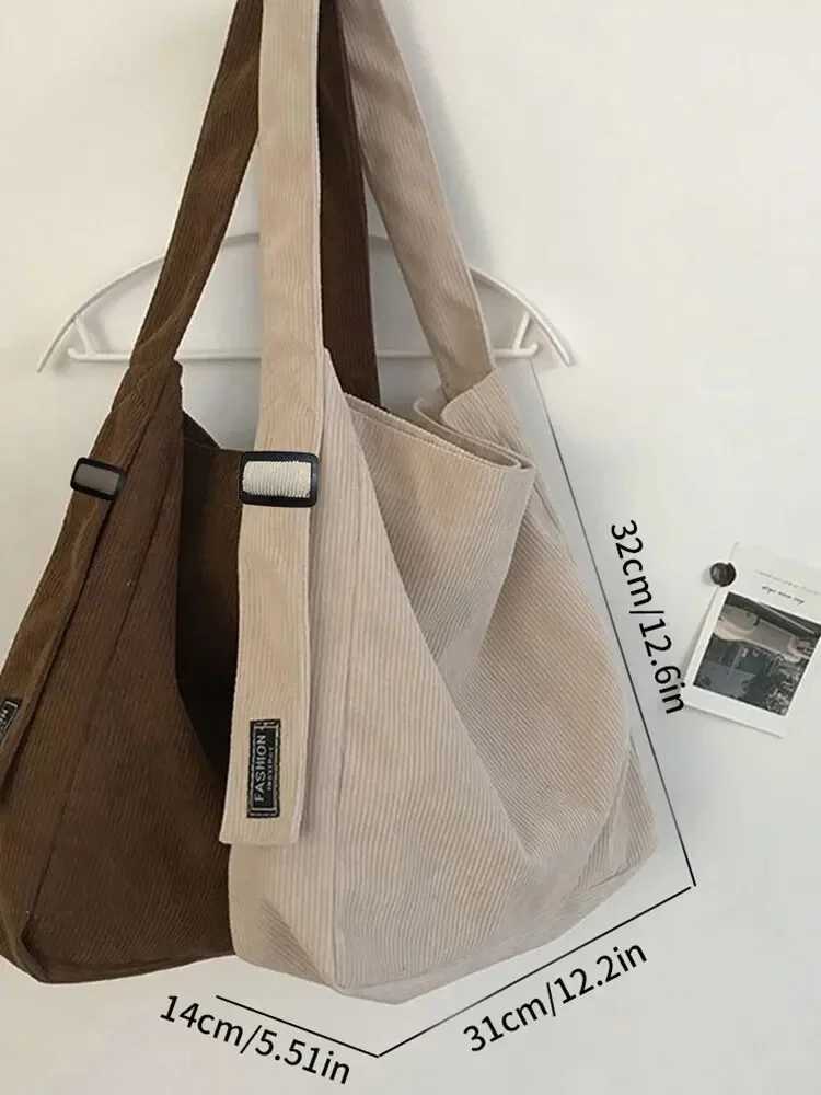 Fall and Winter New Retro Corduroy Shoulder Largecapacity Students Class Hundred Crossbody Bag for Women 2025 NewT251020