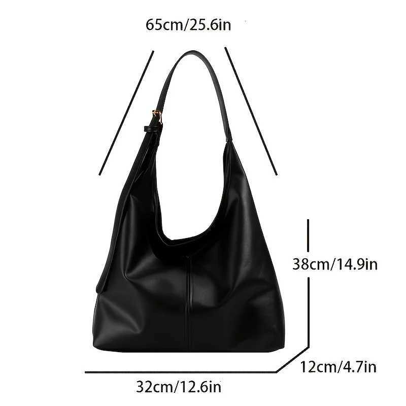 Trendy Casual Soft PU Womens Handbags Solid Color Large Capacity Female Shoulder Bag Retro Tote Bag For Commute ShoppingT251020