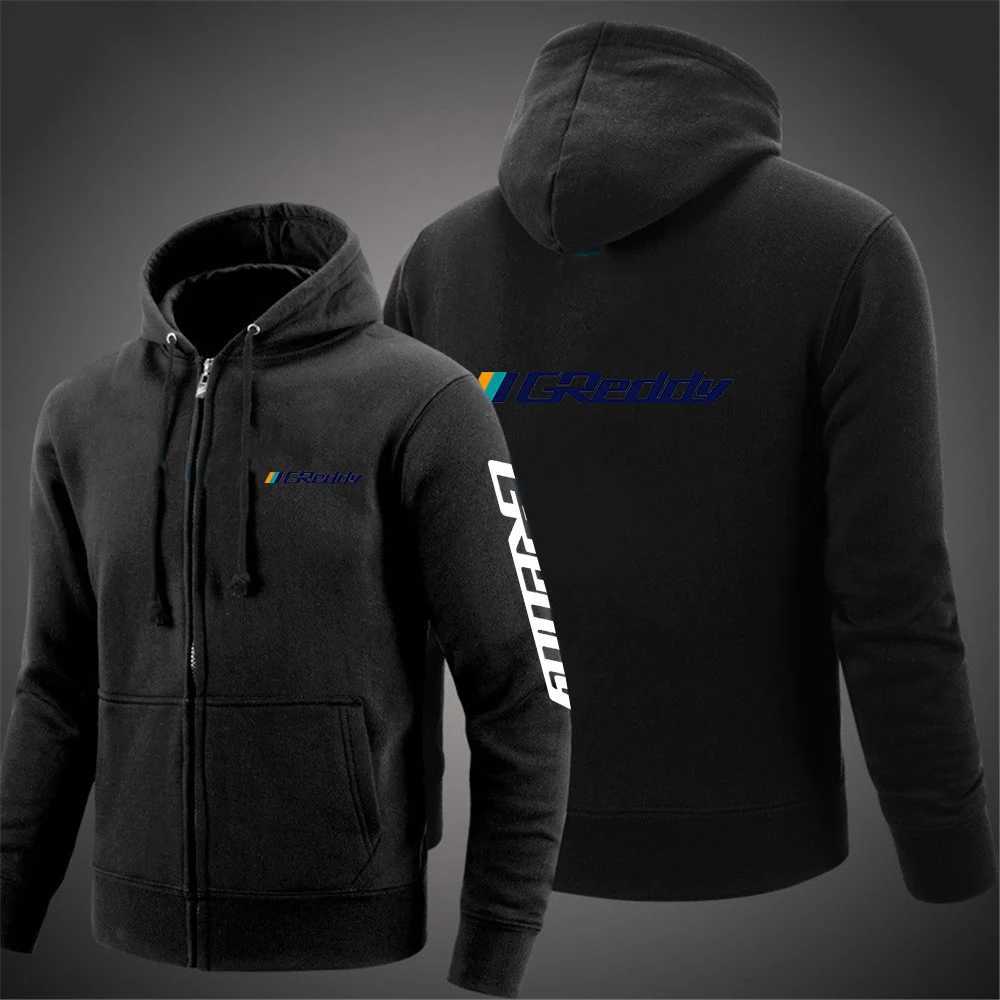 2025 Spring Autumn Mens GReddy Turbo Systems Print Solid Color Pullover Hoodies Leisure Coat High Street Fashion Jacket W251020