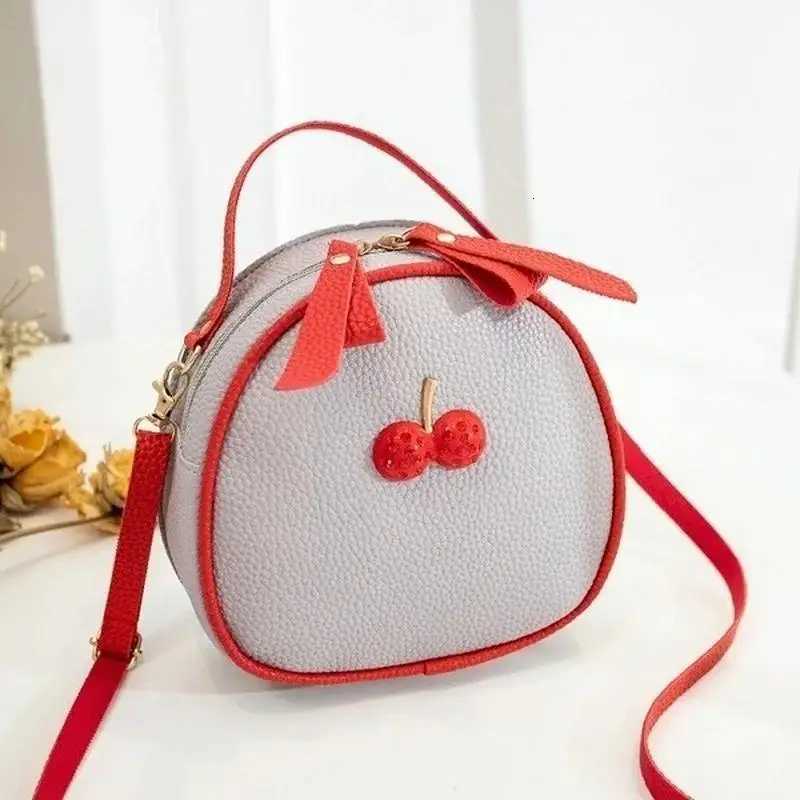 Fashion Cherry Pattern Sweet Girls Small Round Bag Handbag Simple Casual Student Mini Travel Backpack Handbags Shoulder BagsT251020