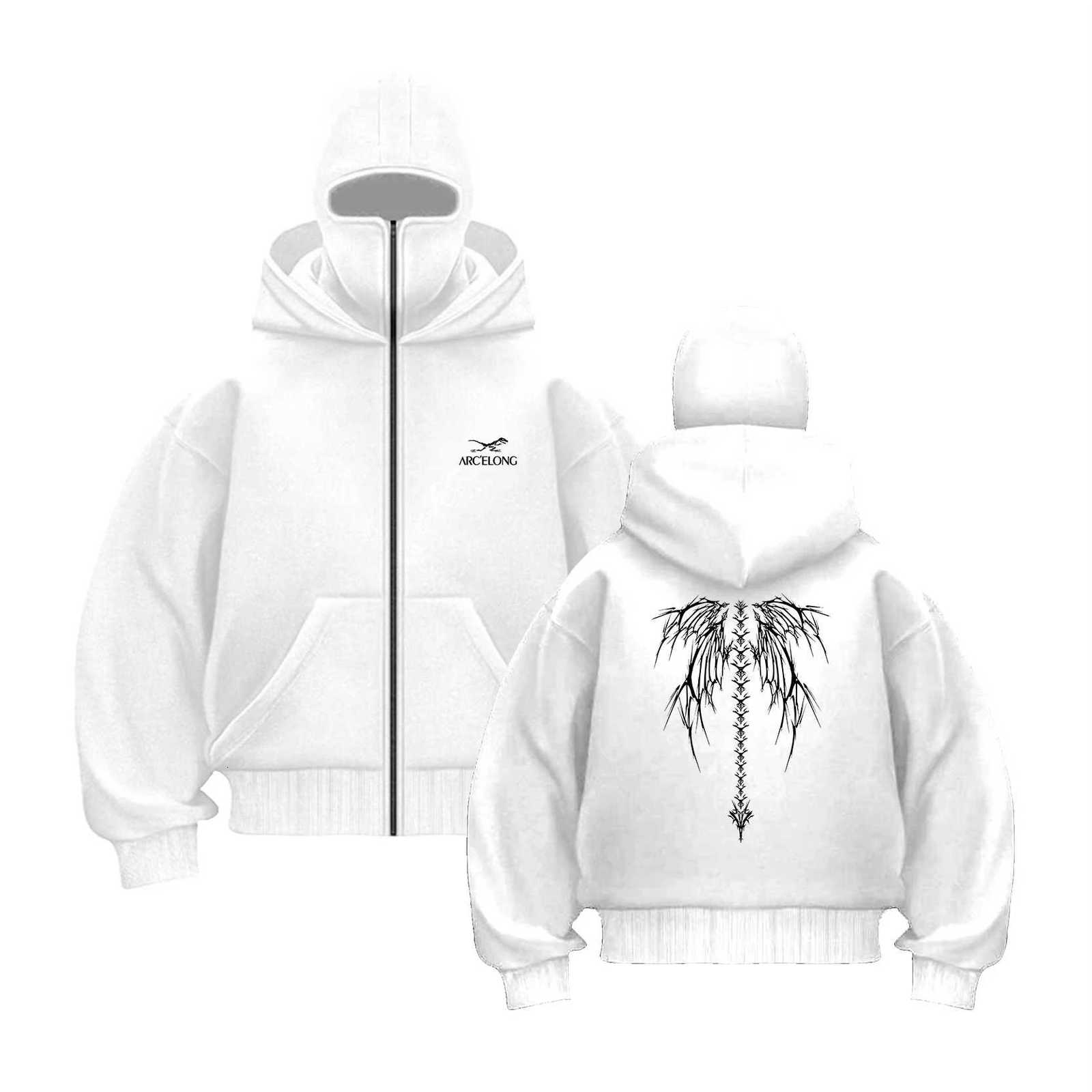 Autumn and Winter New Double Hat Hooded Wweatshirt Mens and Womens Zipper Style Masked Sweatshirt Sports Casual Loose Jacket W251020