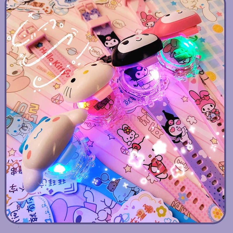 Sanrio Anime Hello Kitty Watch Kuromi Cinnamoroll with Music Silicone Strap Kawaii Wrist Watch My Melody Watch Birthday Gifts L251020