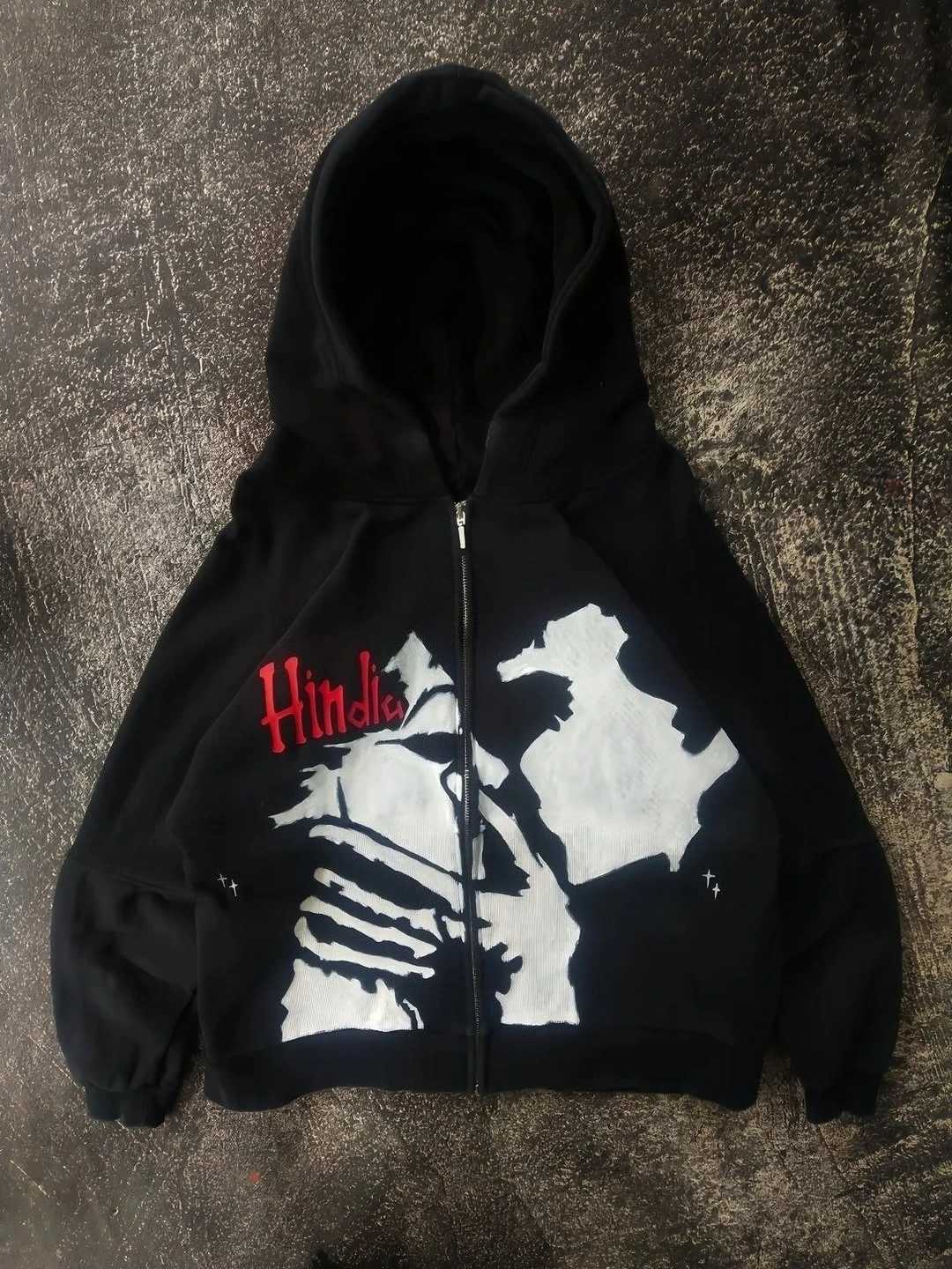 Retro Block Trend Text Slogan Pattern Print Hoodie High Bright Subculture Creative Autumn Sweatshirt Men Loose Sports Trend Top W251020