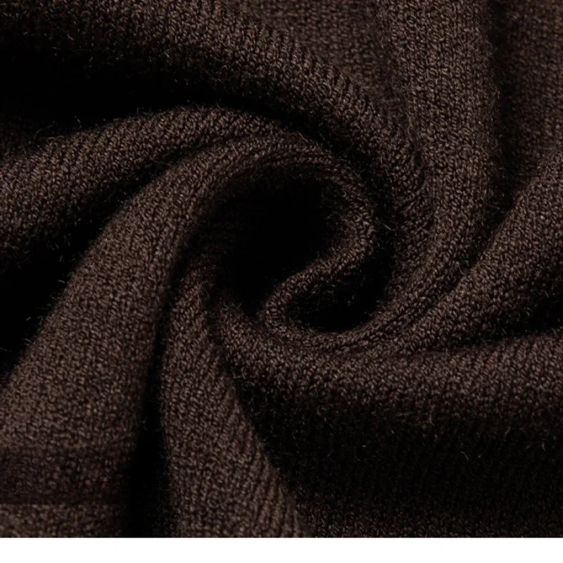 Mens Autumn Winter Blouse Collar Knitted Pullover Business Casual SlimFitting Wool Textile Sweater Gentleman Polo Shirt 251015